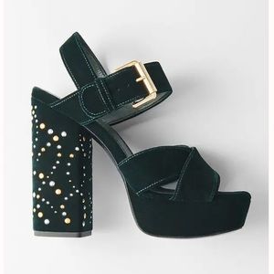 MAJE Velvet Slingback Sandals (7, IT 37). * Reposh - but not re-worn